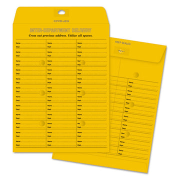Quality Park™ Brown Kraft Redi-tac Box-style Interoffice Envelope, #97, Two-sided Three-column Format, 10 X 13, Brown Kraft, 100-box freeshipping - TVN Wholesale
